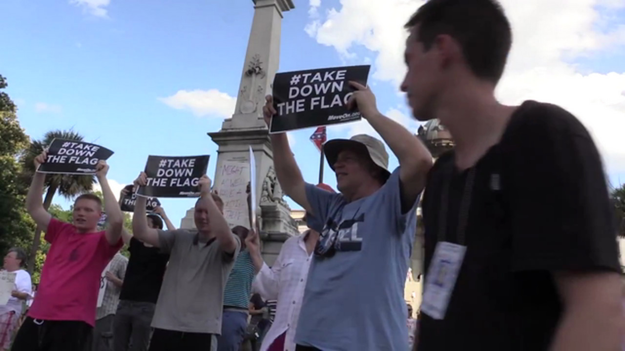 VIDEO: Thousands protest Confederate Flag in SC