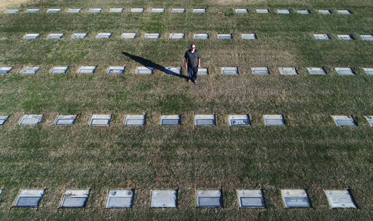 He spends nearly all his time at his wife’s grave. Then he began doing more at the cemetery