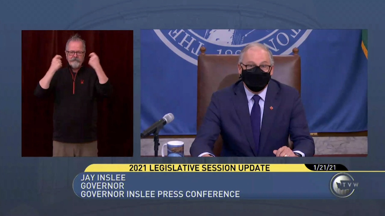 Watch: Washington state Gov. Jay Inslee gives Legislature, COVID update Thursday (Jan. 21)