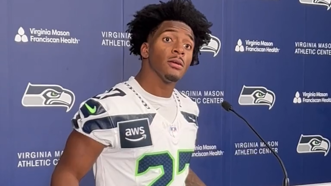 Cornerback Avery Smith after arriving to Seahawks in trade from Los Angeles Chargers