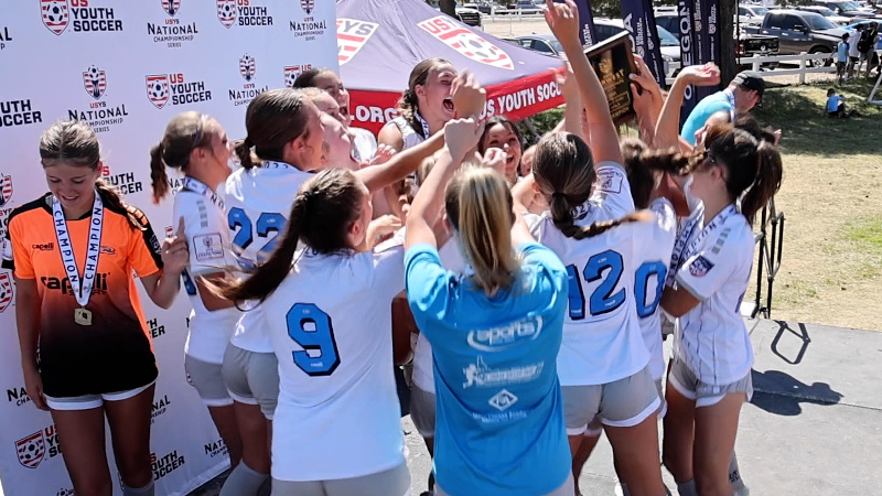 Idaho Rush U-16 girls celebrate at Far West Regionals