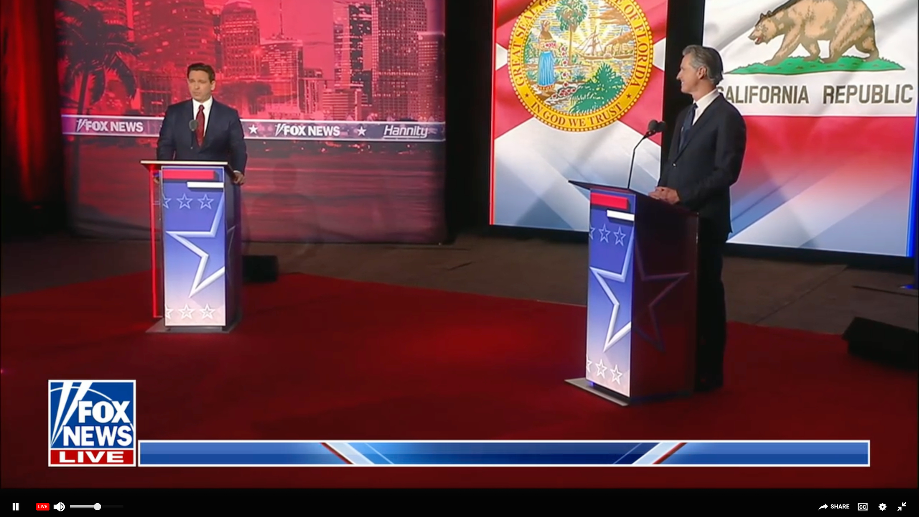 Here’s DeSantis, Newsom lobbing insults, talking policy in debate