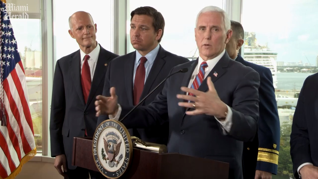 As coronavirus spreads across Florida, Pence asks cruise lines to beef up containment
