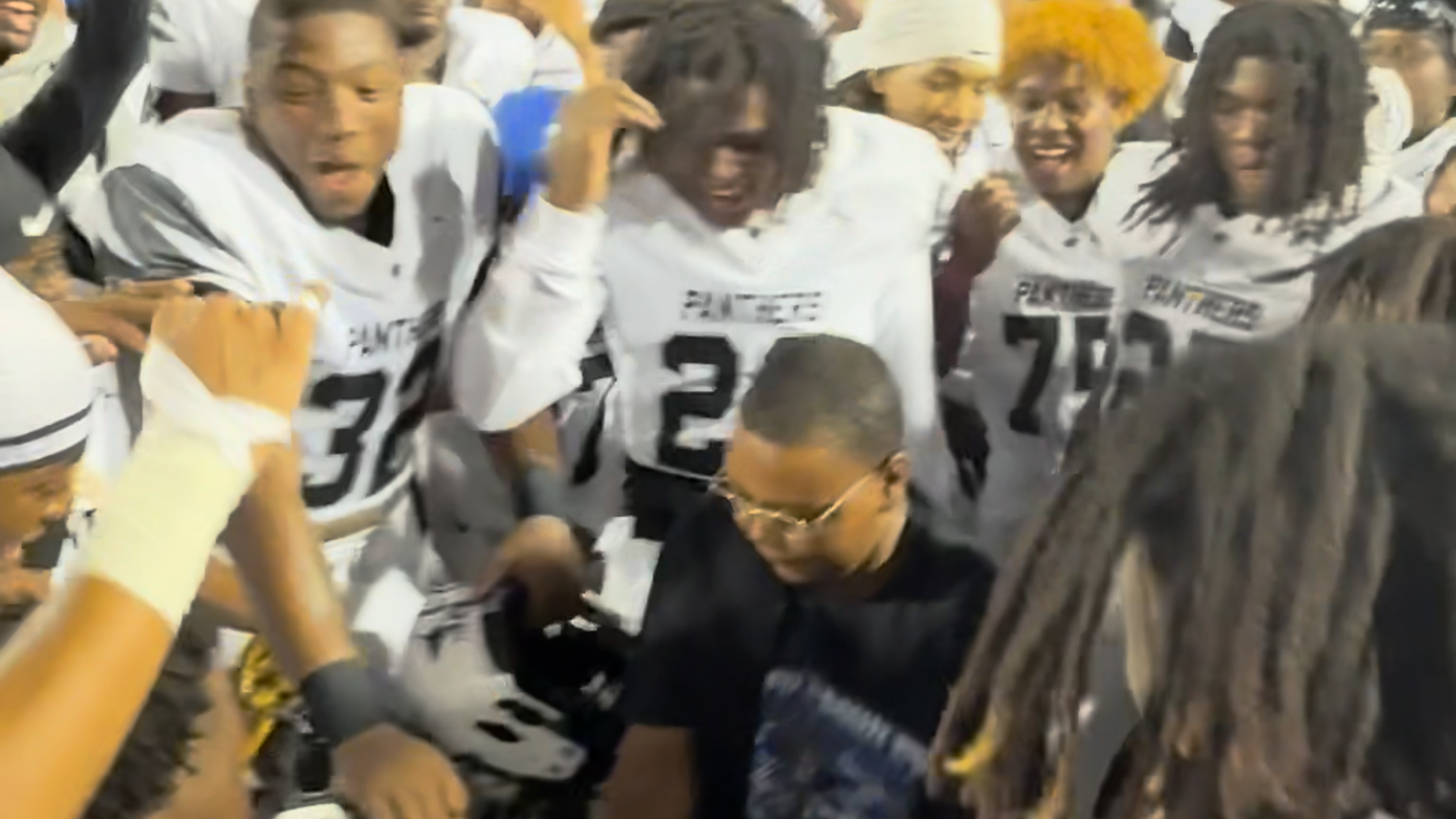 North Crowley celebrates win with young superfan from San Antonio