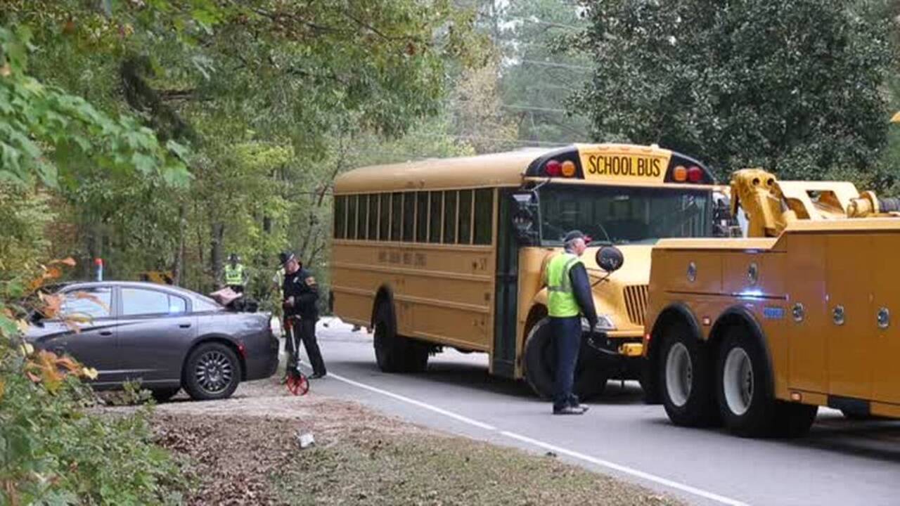 Wake school bus in head-on crash near Knightdale