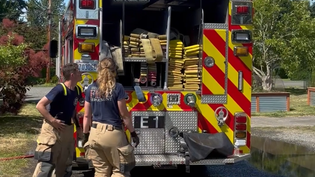 Aftermath of a fire in the Columbia neighborhood in Bellingham Monday afternoon