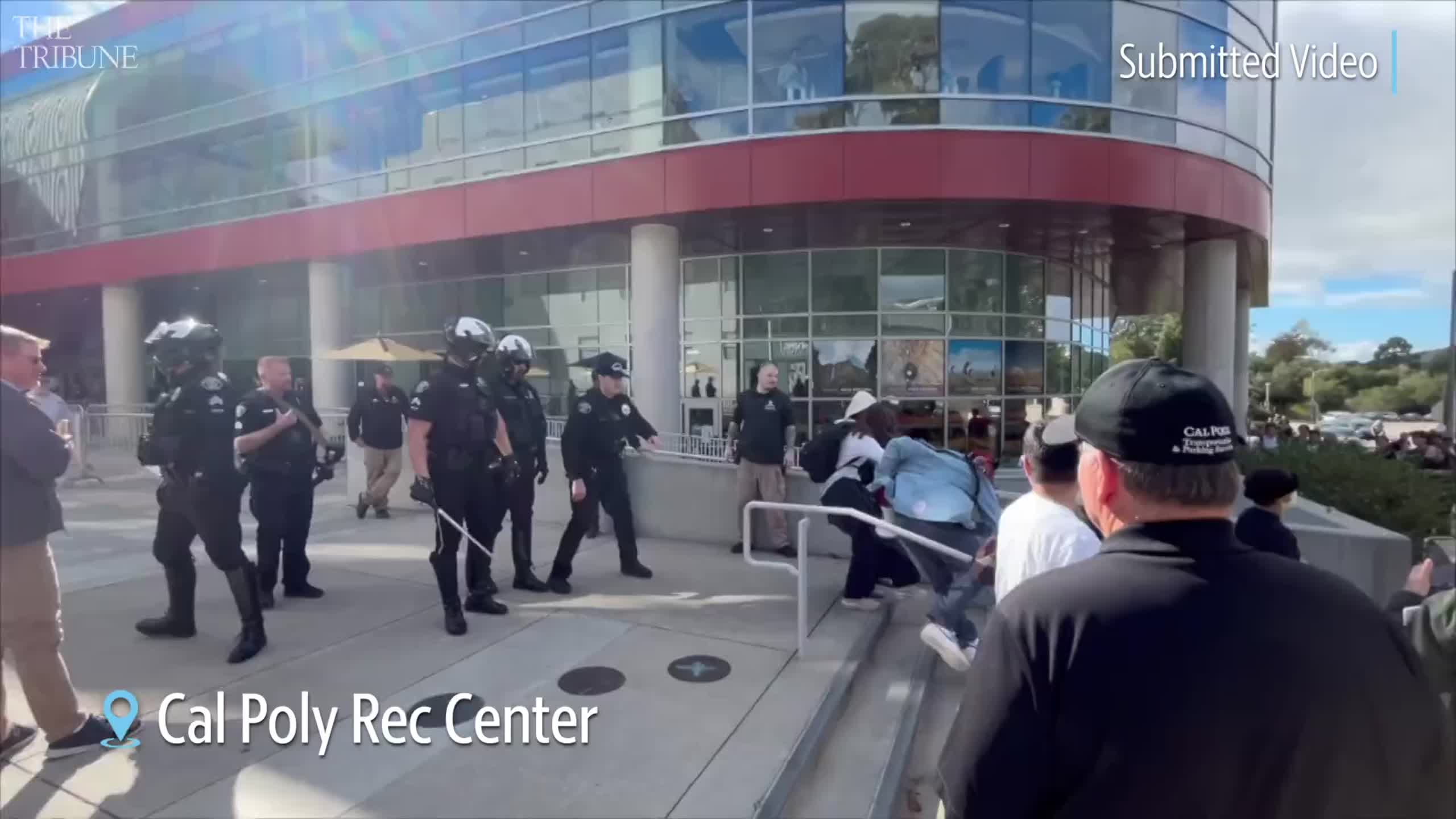 Raw video: Protesters, law enforcement clash at Cal Poly SLO Rec Center