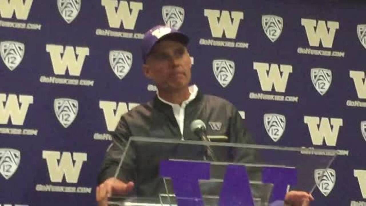 Chris Petersen discusses Huskies' 48-13 win over Rutgers