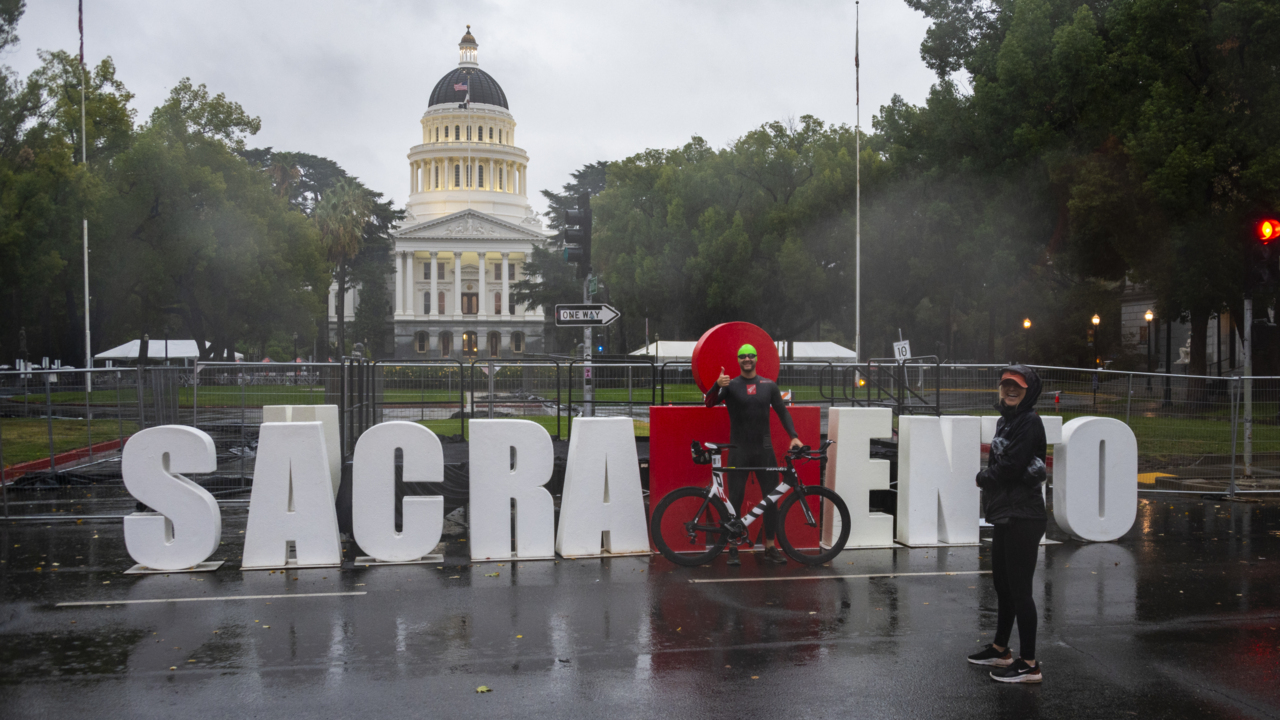 ‘All smiles. It is what it is.’ Ironman triathletes on Sacramento weather cancellation