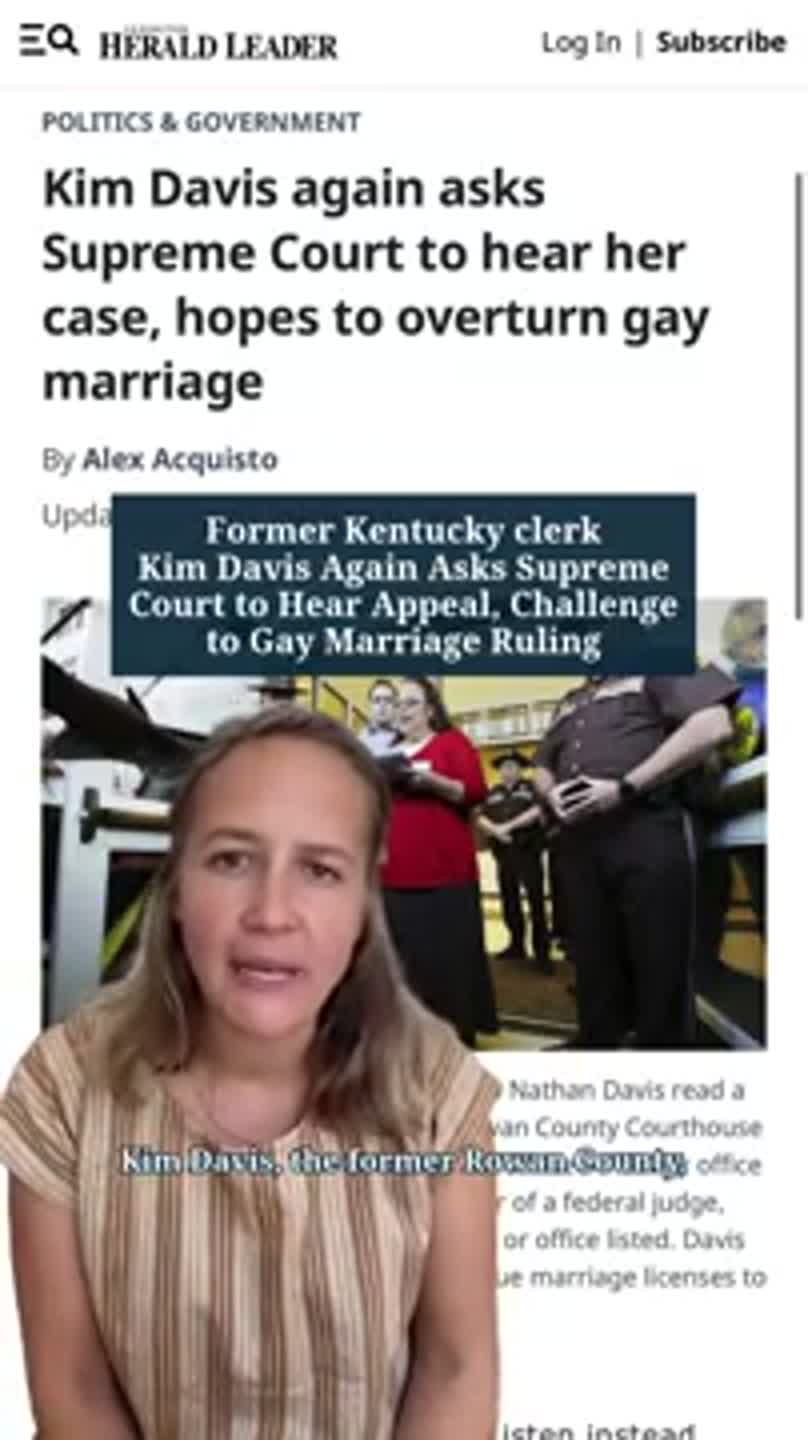 Kim Davis asks again for US Supreme Court to hear her case (Video ...