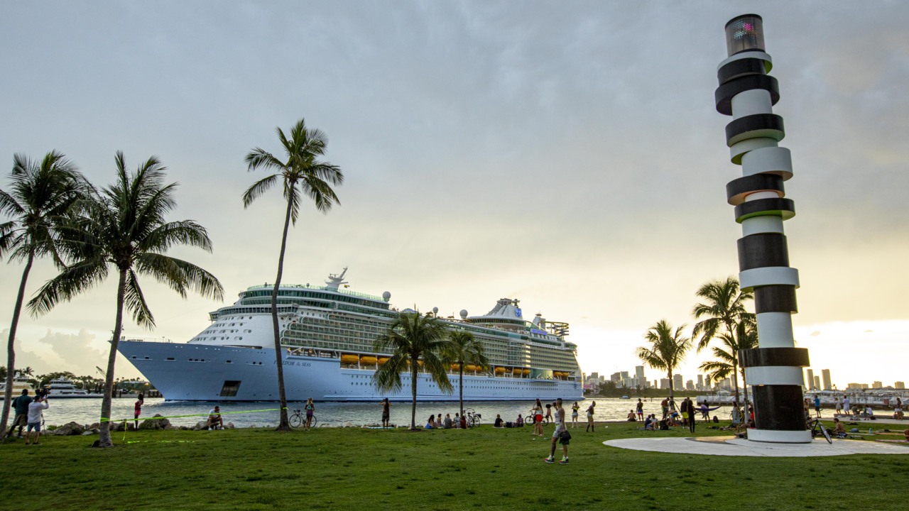 Royal Caribbean sails first ‘simulator’ cruise ship from Miami, as industry set to restart