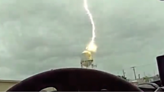 Lightning strike caught on Bradenton police's body-worn camera