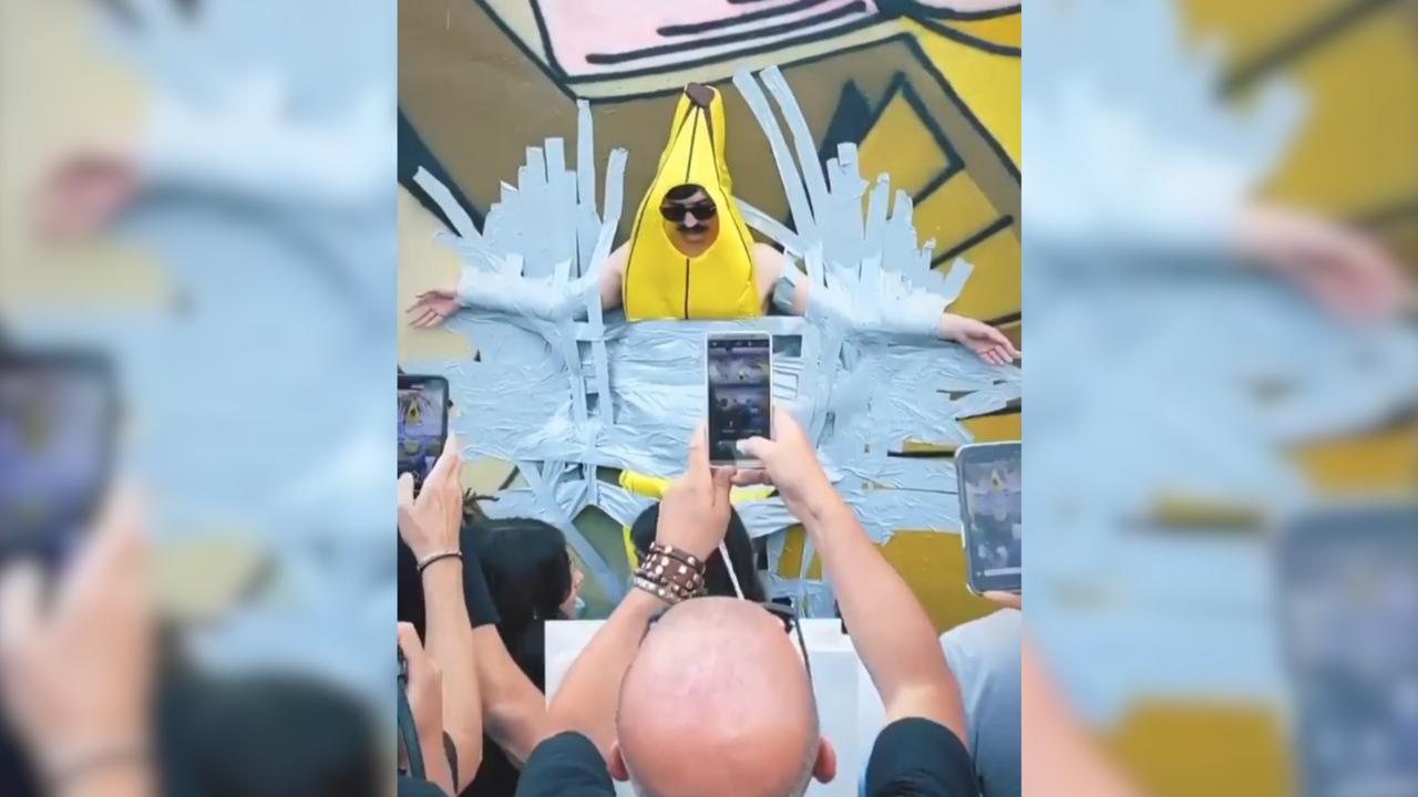 Banana Man draws crowd in Wynwood during Art Basel 2019