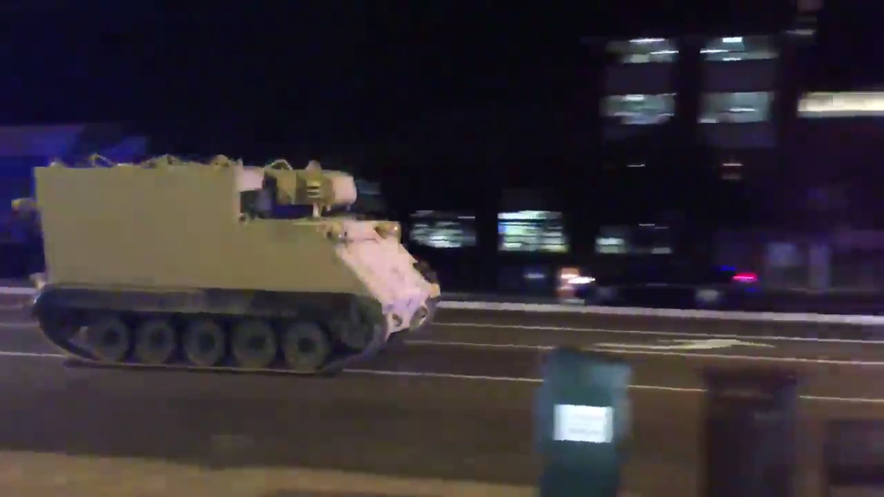 Police chase stolen armored personnel carrier through streets of Richmond, Va.