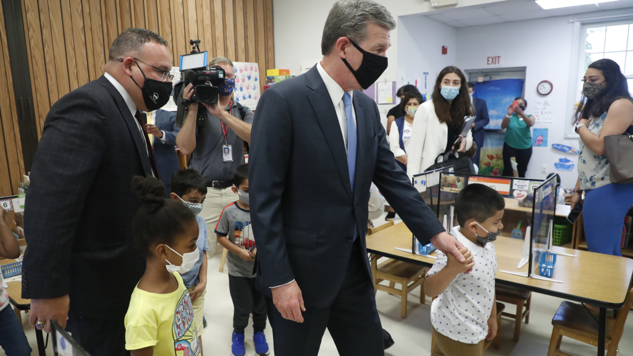 ‘Pre-K is critical.’ NC Gov. Cooper, US Ed Secretary Cardona back universal preschool.