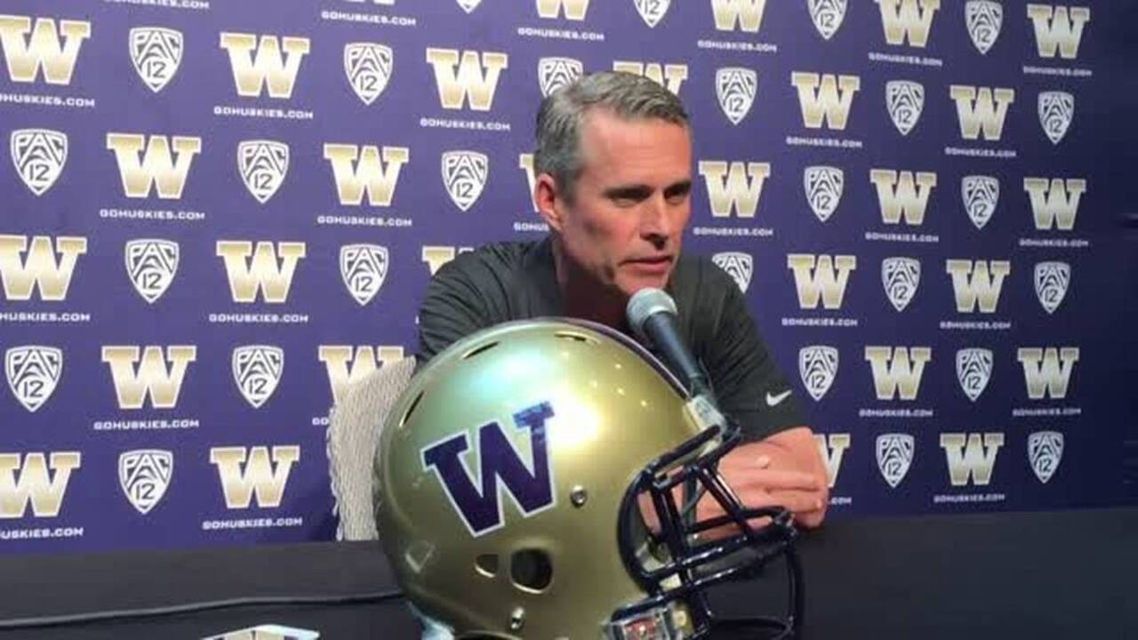 Huskies coach Chris Petersen recaps Stanford win, looks ahead to Oregon