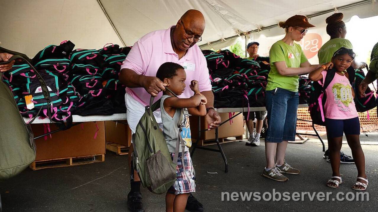 Durham Rescue Mission holds annual backpack give away