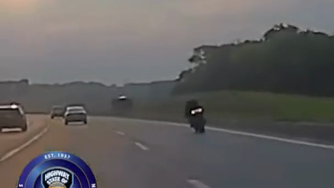 Kansas Highway Patrol stops speeding motorcyclist