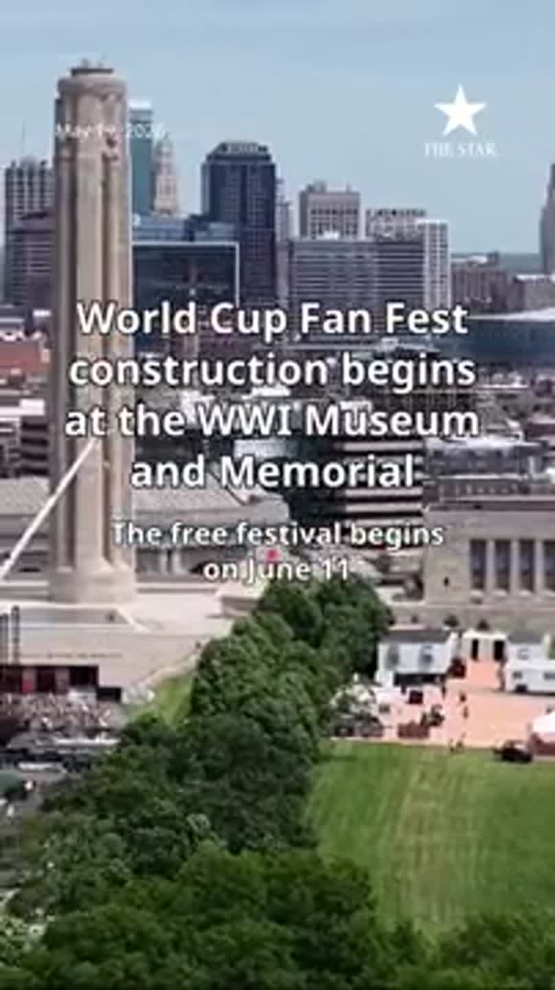 The FIFA Fest is taking shape on the grounds of the World War I Memorial in Kansas City