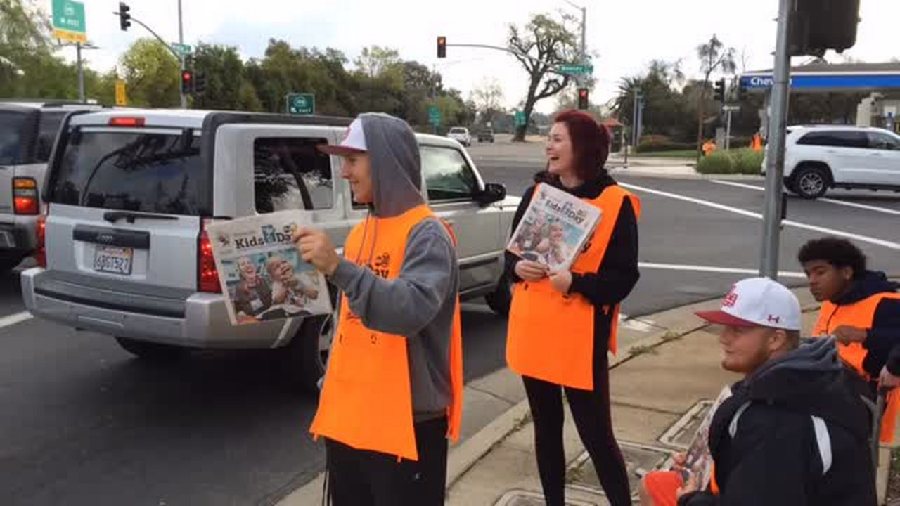 Watch Visalia students sell Kids Day newspapers