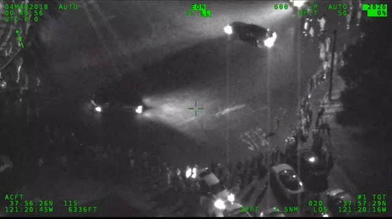 CHP footage shows sideshow going down in Stockton