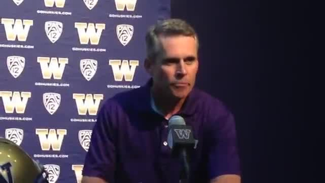VIDEO: UW coach Chris Petersen on Monday