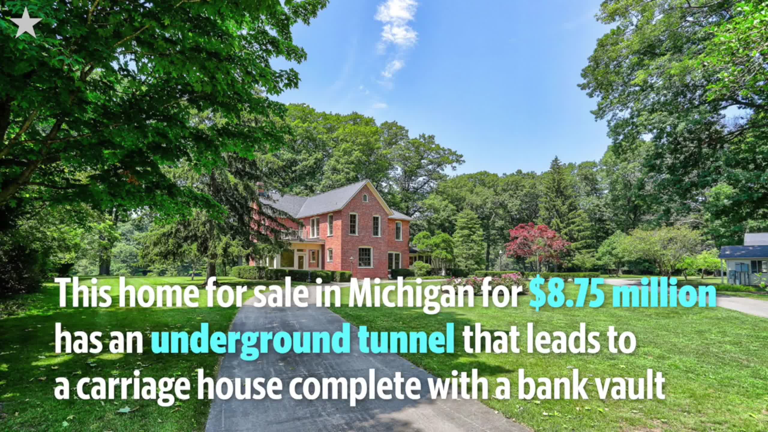 See underground tunnel in this Michigan home for sale for $8.75M