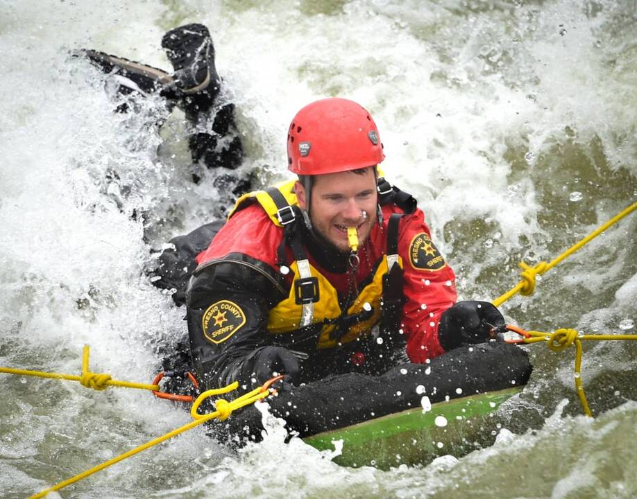 How fast is the water flowing? Get a GoPro view during swift-water rescue training