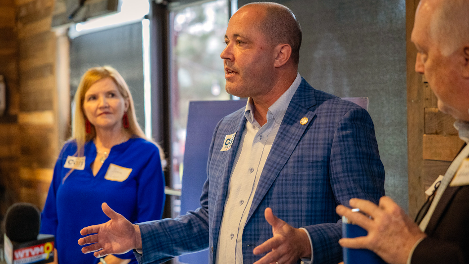 Gubernatorial candidate Chris Carr discusses redistricting during Columbus, GA visit