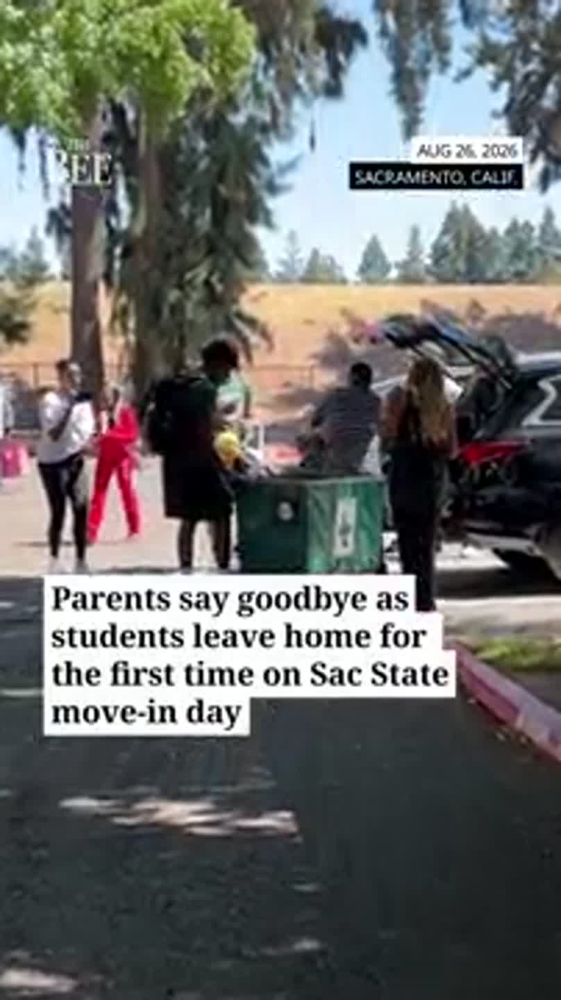 Watch parents say goodbye to their kids during Sac State's move-in day