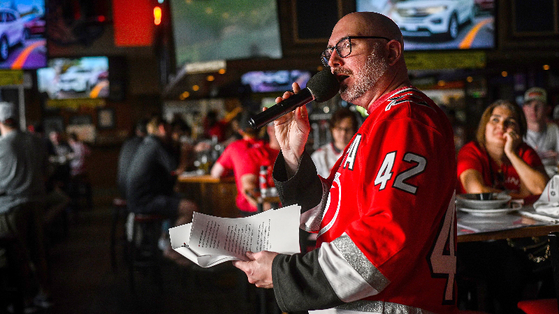 Meet the booming voice of the Carolina Hurricanes at the Lenovo Center