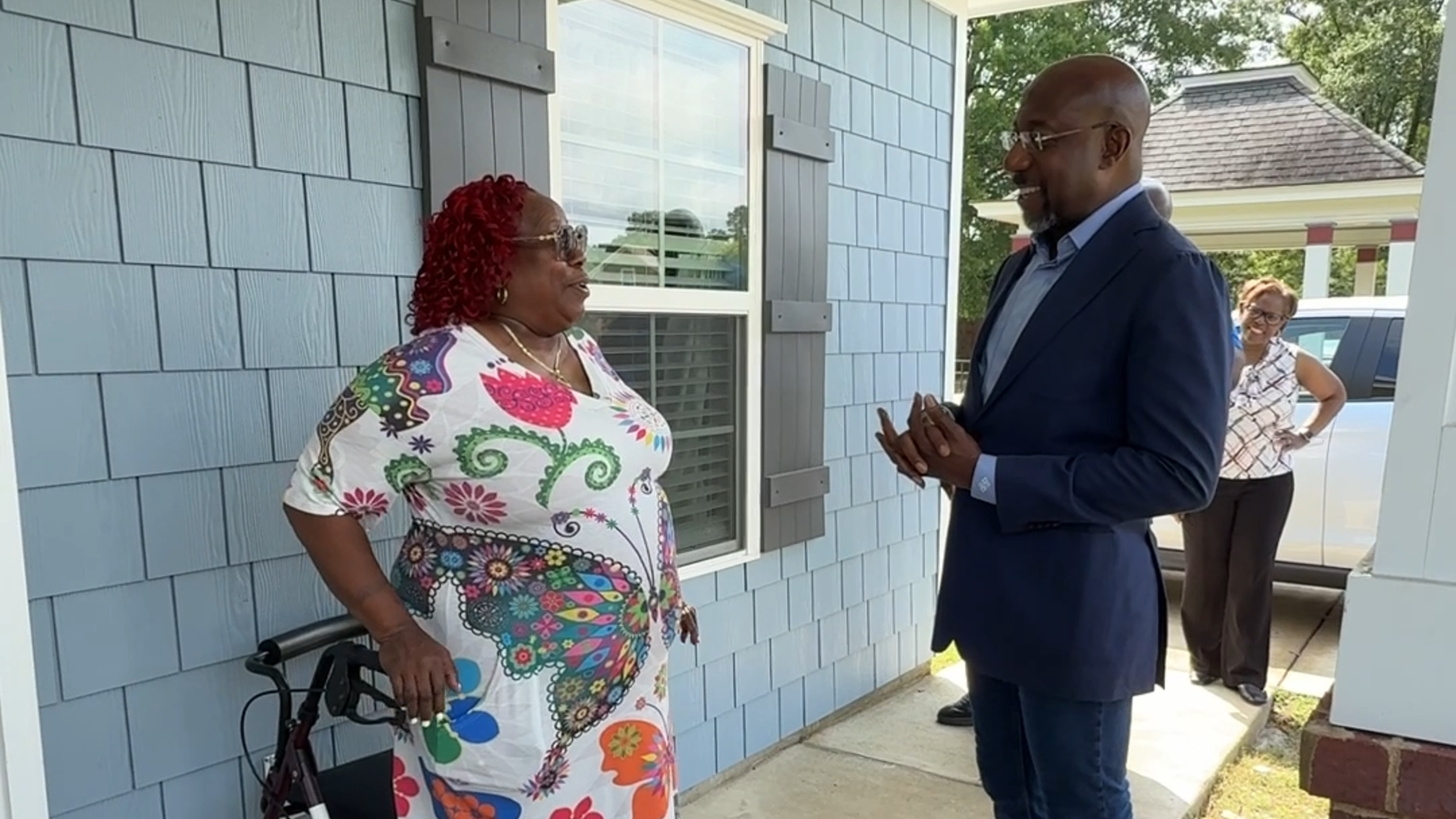 Sen. Raphael Warnock tours affordable housing development in Columbus