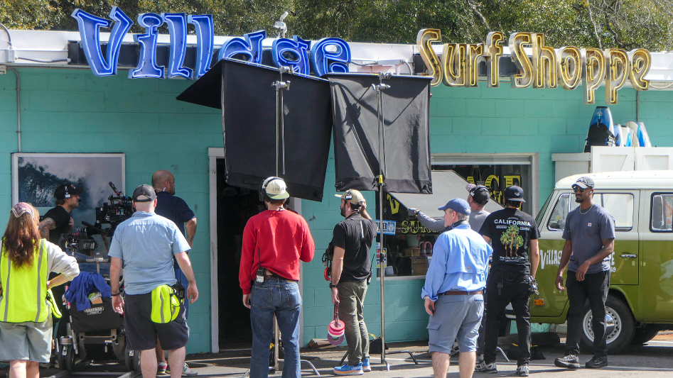 A movie is being filmed at Village Surf Shoppe in Garden City. See who's in it.