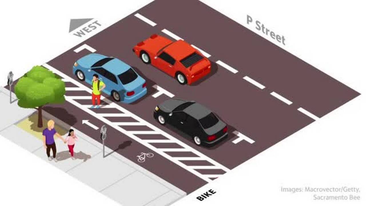 How parked cars can protect bicyclists in Sacramento