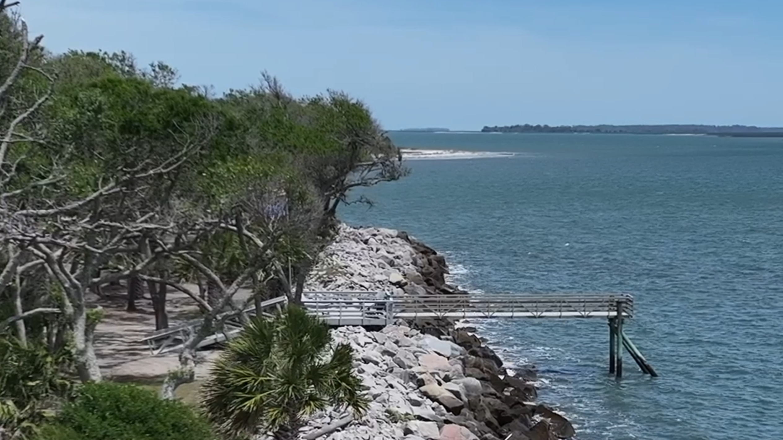 No longer a beach at St. Phillips Island formerly owned by Ted Turner