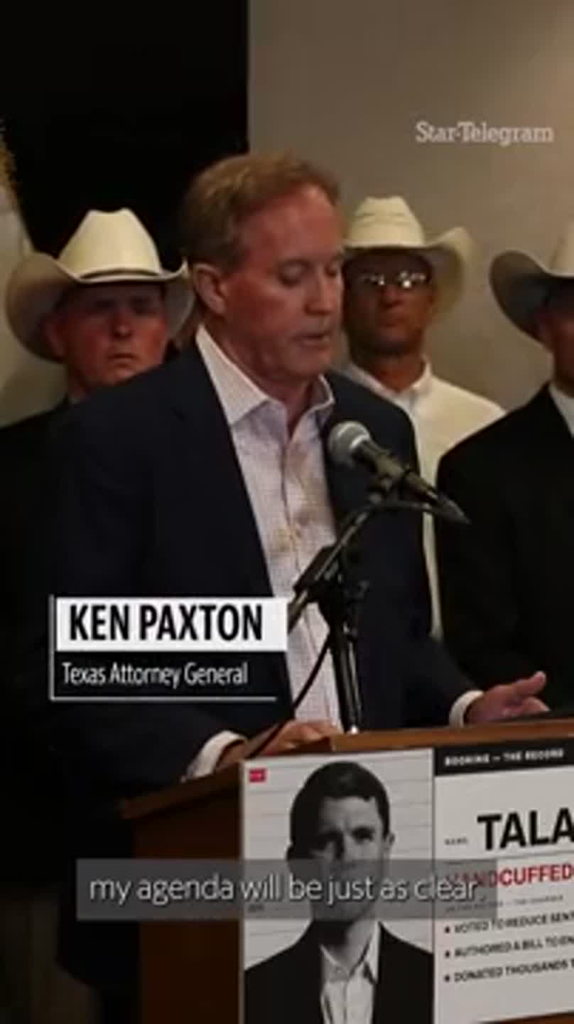 Ken Paxton shows support to law enforcement during a press conference