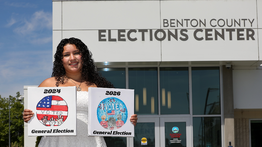 Benton County's "I voted" sticker contest has a repeat winner