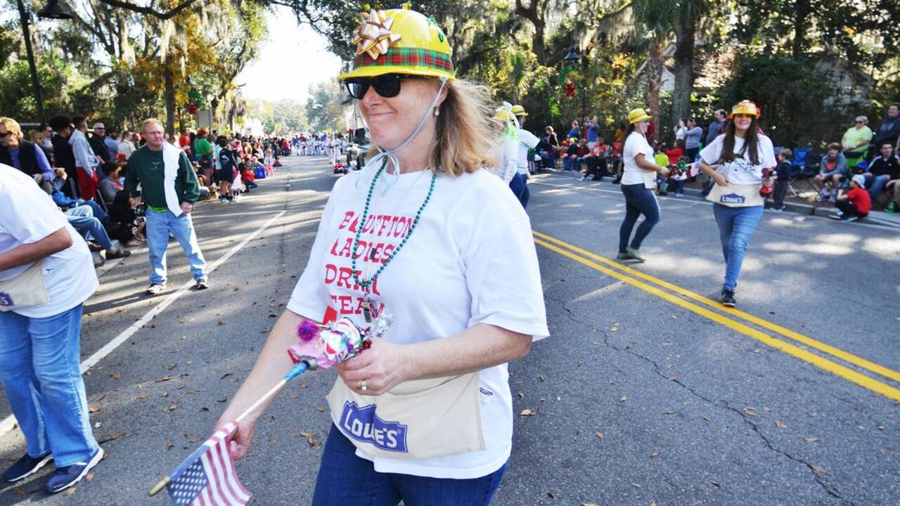 Take a look as the Bluffton Ladies Drill Team performs at the Christmas parade