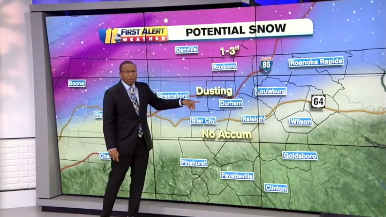 When will rain change over to snow Monday morning in Raleigh, Durham ...