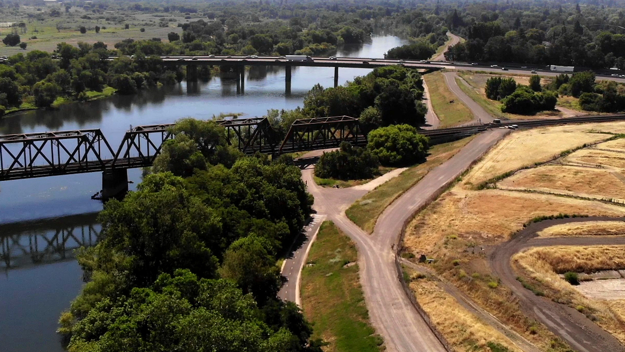 Drone video shows where Two Rivers bike trail would extend next