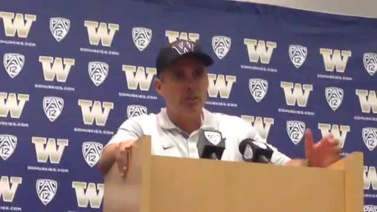 VIDEO: Huskies coach Chris Petersen discusses win over Utah State