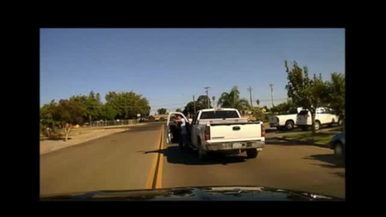 Madera police dashcam video shows suspect with gun, blood on his shirt