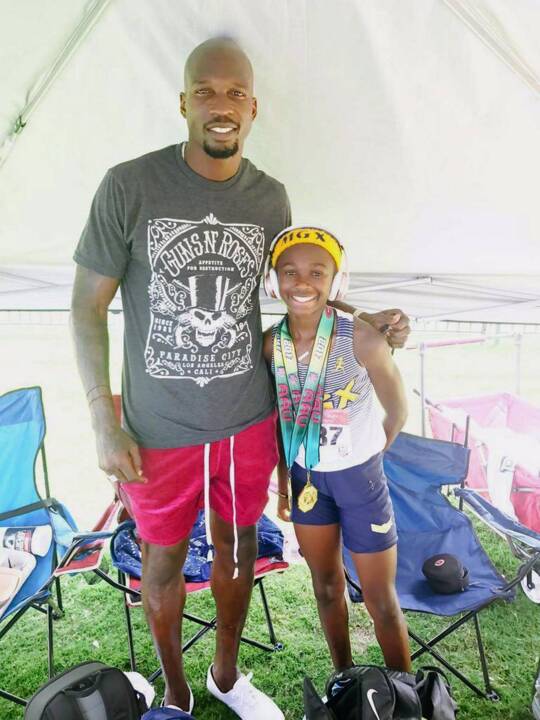 Chad Johnson’s 12-year-old daughter is a budding track star. And she might be faster than her Dad