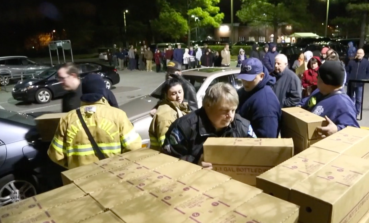 Emergency bottled water distributed to Chapel Hill residents      