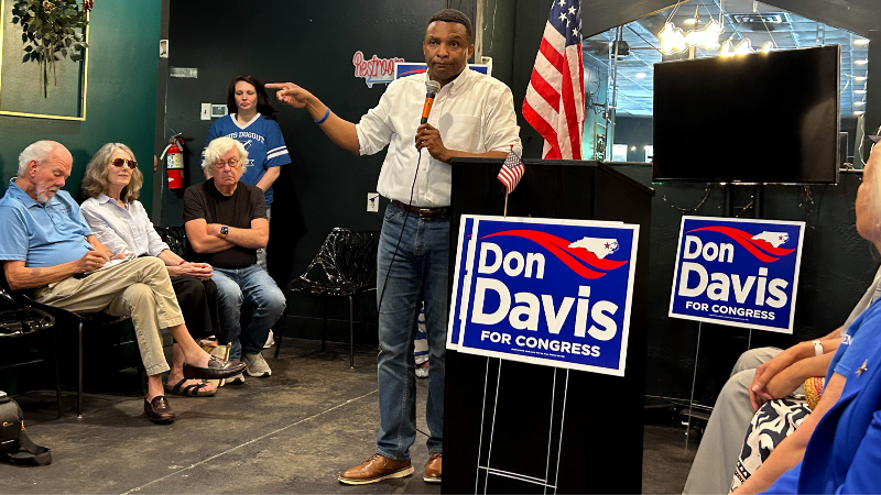 Rep. Don Davis holds campaign rally in Rocky Mount