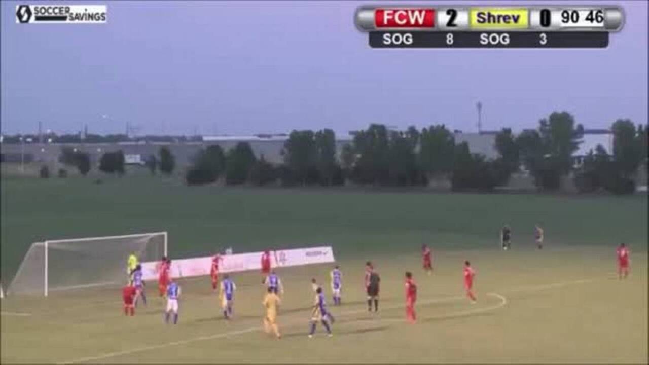 Goalkeeper Mark Weir scores for FC Wichita