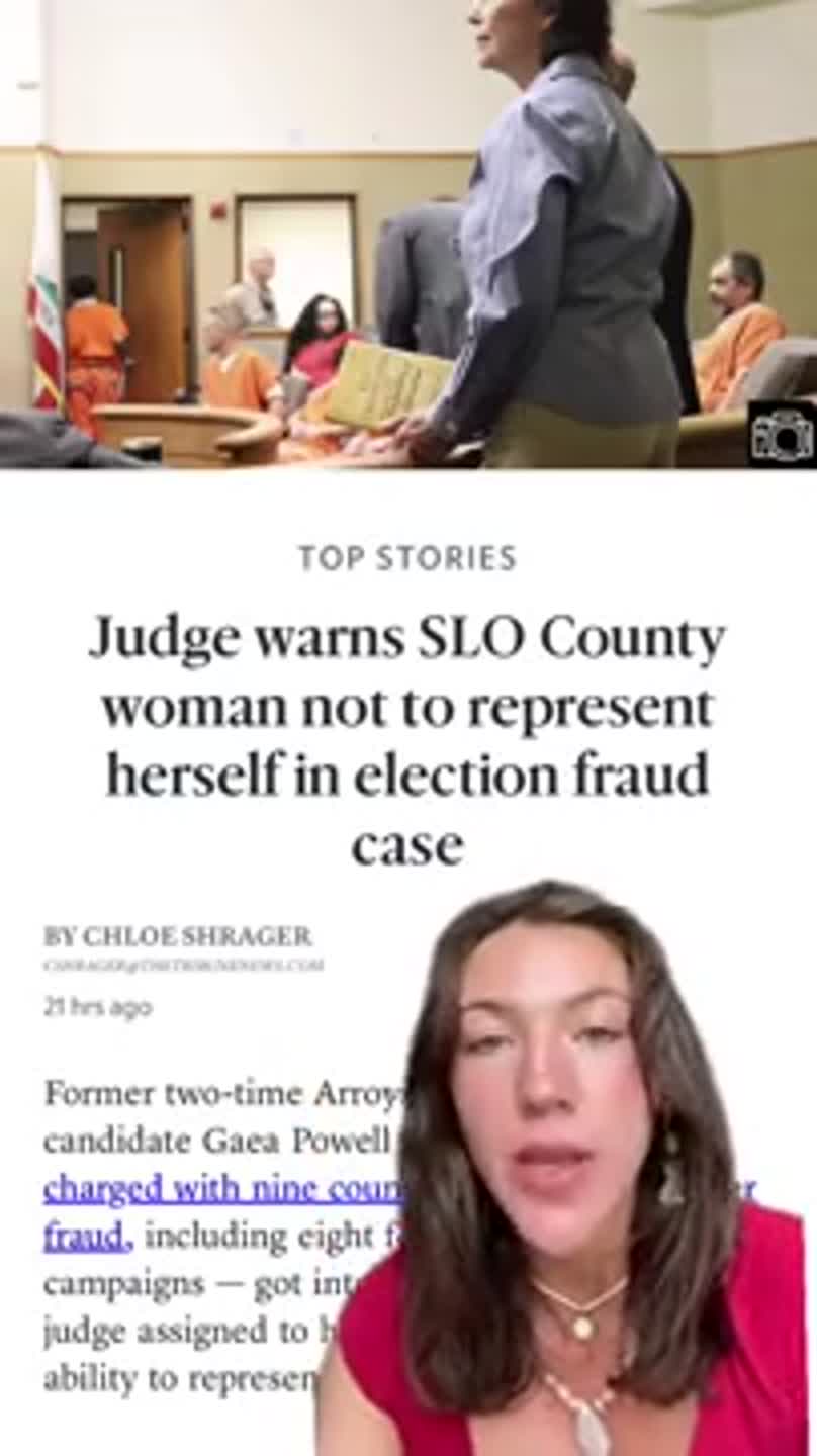 Former SLO County mayoral candidate wants to represent herself in election fraud case, despite judges warning