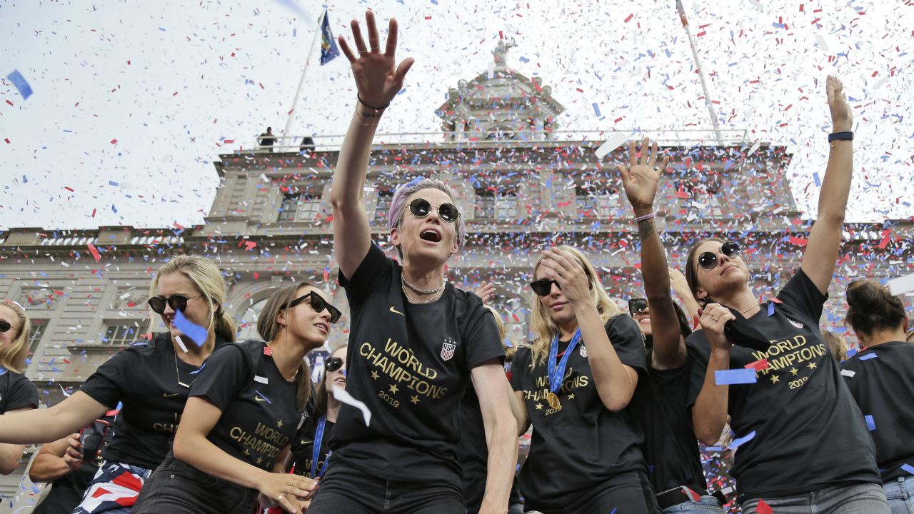 World Cup champion Megan Rapinoe calls for unity in motivational speech after NYC victory parade