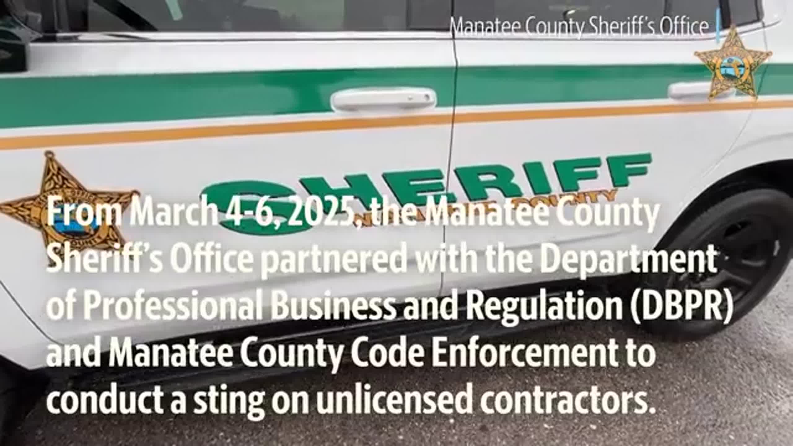 Manatee County officials make arrests in contractor sting