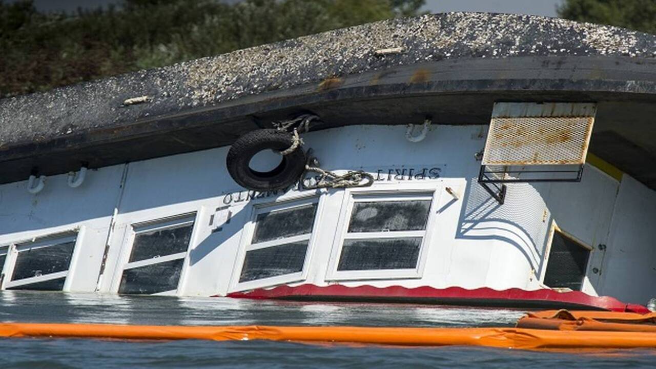 The Spirit of Sacramento capsized near Bethel Island